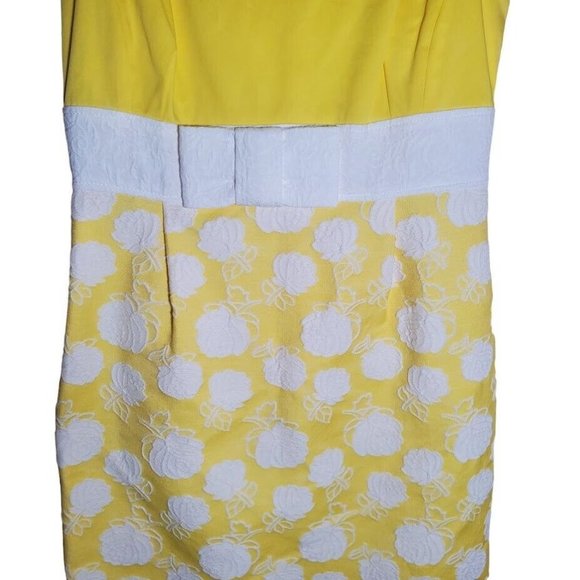 $575 Maison Weill Retro White Yellow Dress Knee Length EU40 Spring Formal Prom S - Picture 2 of 6